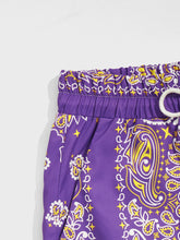 Paisley Print Board Shorts - Purple