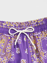 Paisley Print Board Shorts - Purple
