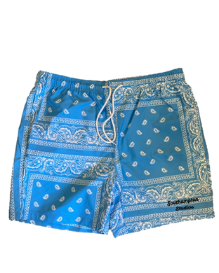 Paisley Board Shorts - Sky Blue