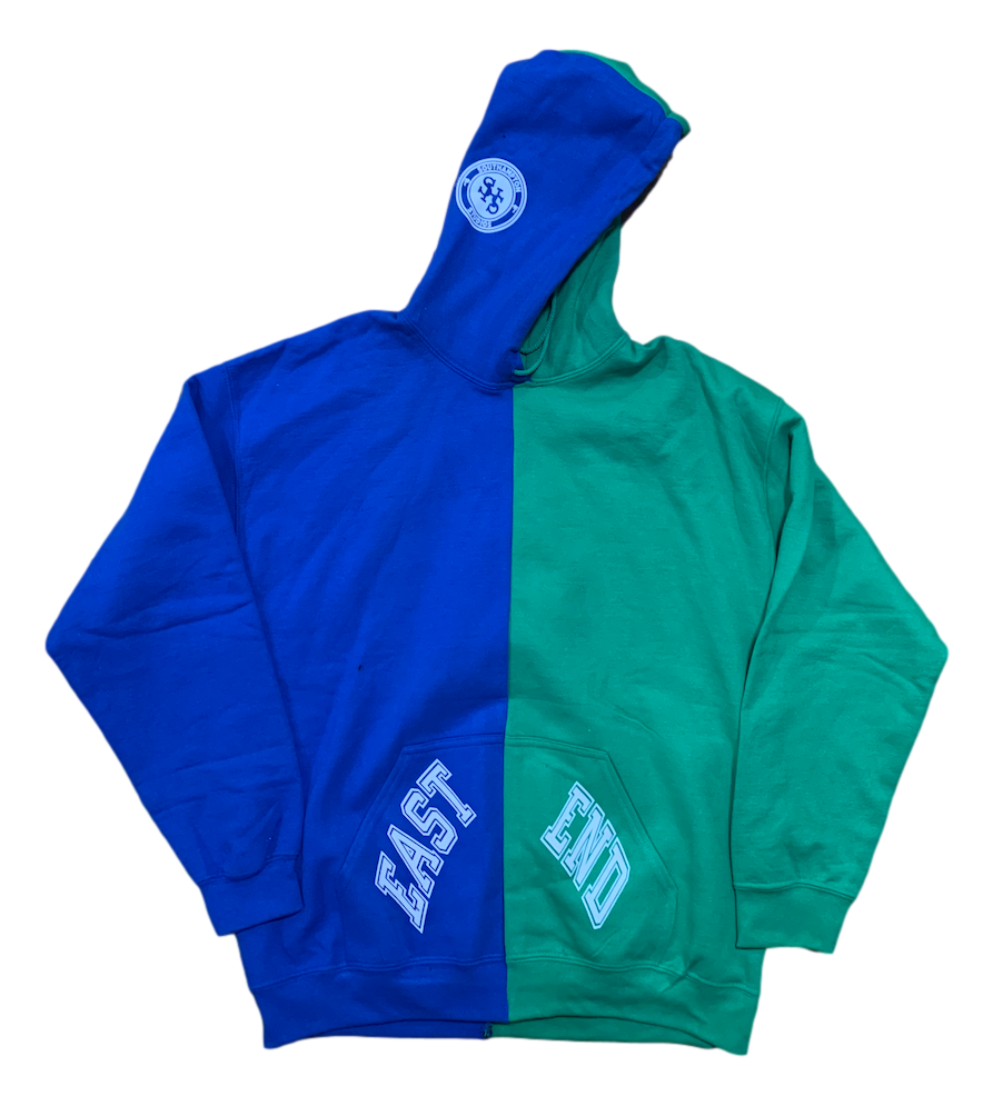 East End Split Hoodie - Blue / Green