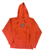 Distressed Bear Hoodie - Orange