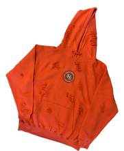 Distressed Bear Hoodie - Orange