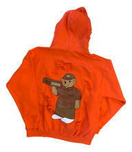 Distressed Bear Hoodie - Orange