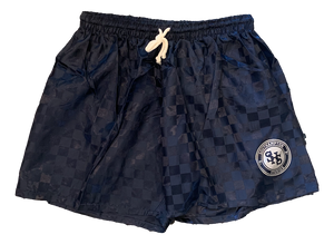 Satin Checkerboard Short - Navy