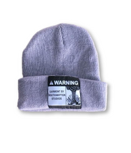Grey Warning Beanie