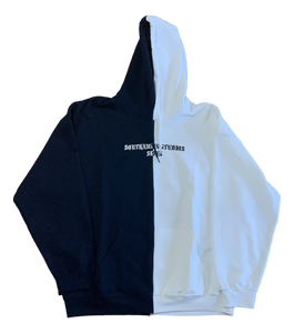 "Bronx" Split Hoodie - Navy / White